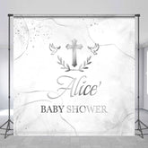 Lofaris Ink Pattern Cross Custom Name Baby Shower Backdrop